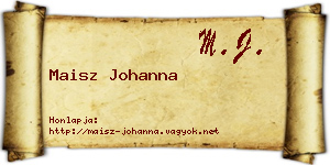 Maisz Johanna névjegykártya